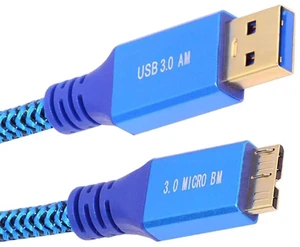 AJMRTC USB 3.0 TypeA Male to MicroB Male Cable 30cm,5Gbps SuperSpeed Blue Sleeve USB3.0 Data Cord for External Hard Disk,SSD,Backup Drive,Digital Camera and MicroB 3.0 Storage Devices AJMRTC USB 3.0 TypeA Male to MicroB Male Cable 30cm,5Gbps SuperSpeed Blue Sleeve USB3.0 Data Cord for External Hard Disk,SSD,Backup Drive,Digital Camera and MicroB 3.0 Storage Devices
