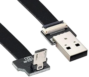 AJMRTC DownAngled USB 2.0 TypeA Male to Micro USB 5Pin Male Flat Slim FPC Cable 200cm,480Mbps Flexible Ribbon Data Charge Cord for FPV Drone,Gimbal,External Disk,Android Phone and MicroUSB Devices AJMRTC DownAngled USB 2.0 TypeA Male to Micro USB 5Pin Male Flat Slim FPC Cable 200cm,480Mbps Flexible Ribbon Data Charge Cord for FPV Drone,Gimbal,External Disk,Android Phone and MicroUSB Devices