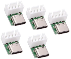 AJMRTC 5Pack Vertical 4Pin USBC Female Solder Adapter, 2.54mm Pitch Wafer Socket USB2.0 TypeC Female Port Connector for Device Repair, DIY Electronics Prototyping and OEM Custom Projects AJMRTC 5Pack Vertical 4Pin USBC Female Solder Adapter, 2.54mm Pitch Wafer Socket USB2.0 TypeC Female Port Connector for Device Repair, DIY Electronics Prototyping and OEM Custom Projects