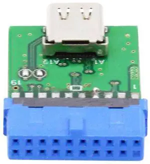 AJMRTC USB 3.1 TypeC Female Single Port to 5Gbps USB 3.0 19Pin 20Pin Motherboard Header Adapter PCBA, Internal Mainboard Connector Converter for PC Case Front Panel DIY Building AJMRTC USB 3.1 TypeC Female Single Port to 5Gbps USB 3.0 19Pin 20Pin Motherboard Header Adapter PCBA, Internal Mainboard Connector Converter for PC Case Front Panel DIY Building