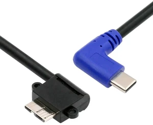 AJMRTC 90 Degree RightAngle USBC Host to Micro USB3.0 Male Cable, 5Gbps SuperSpeed Data Power Cord for Industrial Camera, External Storage Drives, Smartphones & Compact Space Installation AJMRTC 90 Degree RightAngle USBC Host to Micro USB3.0 Male Cable, 5Gbps SuperSpeed Data Power Cord for Industrial Camera, External Storage Drives, Smartphones & Compact Space Installation