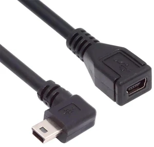 AJMRTC 90 Degree RightAngled Mini USB 5Pin Male to Female Extension Cable 30cm, USB2.0 MiniB Power Data Sync Cord for GPS Navigator, Digital Camera, Dash Cam & Legacy MiniUSB Devices AJMRTC 90 Degree RightAngled Mini USB 5Pin Male to Female Extension Cable 30cm, USB2.0 MiniB Power Data Sync Cord for GPS Navigator, Digital Camera, Dash Cam & Legacy MiniUSB Devices