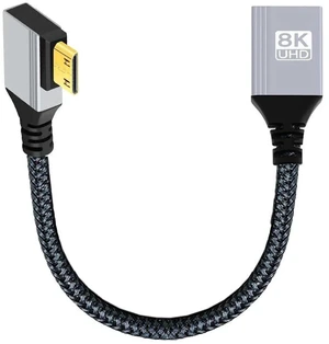 AJMRTC 8K HDMI 2.1 90Degree LeftAngled Mini HDMI (TypeC) Male to Standard HDMI Female Extension Cable, 48Gbps Ultra HighSpeed Cord for DV Camera, Camcorder, Laptop, Portable Monitor & HDTV AJMRTC 8K HDMI 2.1 90Degree LeftAngled Mini HDMI (TypeC) Male to Standard HDMI Female Extension Cable, 48Gbps Ultra HighSpeed Cord for DV Camera, Camcorder, Laptop, Portable Monitor & HDTV