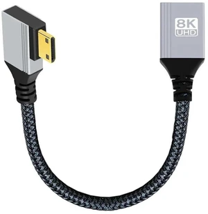 AJMRTC 8K MiniHDMI 2.1 Male 90 Degree Right Angled to HDMI Female Extension Cable, 48Gbps 8K@60Hz 4K@120Hz HDR HDCP2.3, for DV Camera DSLR Camcorder Laptop Portable Monitor HDTV Projector AJMRTC 8K MiniHDMI 2.1 Male 90 Degree Right Angled to HDMI Female Extension Cable, 48Gbps 8K@60Hz 4K@120Hz HDR HDCP2.3, for DV Camera DSLR Camcorder Laptop Portable Monitor HDTV Projector
