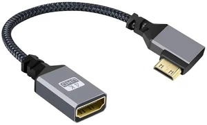 AJMRTC 4K MiniHDMI 1.4 Male 90 Degree Left Angled to HDMI Female Extension Cable,10.2Gbps 4K@30Hz 3D ARC HDCP Adapter Cord for DV MP4 Camera Camcorder DC Laptop Portable HDTV Monitor AJMRTC 4K MiniHDMI 1.4 Male 90 Degree Left Angled to HDMI Female Extension Cable,10.2Gbps 4K@30Hz 3D ARC HDCP Adapter Cord for DV MP4 Camera Camcorder DC Laptop Portable HDTV Monitor