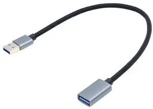 AJMRTC 5Gbps USB 3.0 TypeA Male to Female Extension Cable 30cm Silver, HighSpeed Data Transfer Cord for External Disk, SSD SolidState Drive, Digital Camera and USBA Peripherals AJMRTC 5Gbps USB 3.0 TypeA Male to Female Extension Cable 30cm Silver, HighSpeed Data Transfer Cord for External Disk, SSD SolidState Drive, Digital Camera and USBA Peripherals
