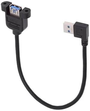 AJMRTC 30cm 90Degree Left Angled USB 3.0 Panel Mount Cable, 5Gbps TypeA Male to Female Panel Header Extension Cord for PC Case Modding, Industrial Devices and Embedded Hardware Panel Installation AJMRTC 30cm 90Degree Left Angled USB 3.0 Panel Mount Cable, 5Gbps TypeA Male to Female Panel Header Extension Cord for PC Case Modding, Industrial Devices and Embedded Hardware Panel Installation