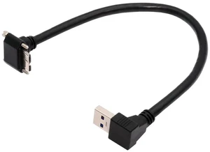 AJMRTC USB 3.0 A 90 Degree Down Angled Male to MicroB 3.0 Down Angled Locking Screw Panel Mount Cable, 25cm HighSpeed Data Transfer Cord for Industrial Camera, Embedded Device AJMRTC USB 3.0 A 90 Degree Down Angled Male to MicroB 3.0 Down Angled Locking Screw Panel Mount Cable, 25cm HighSpeed Data Transfer Cord for Industrial Camera, Embedded Device