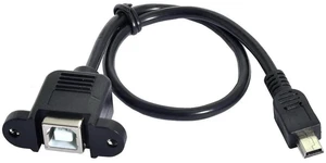 AJMRTC 5Pin Mini USB Male to USBB Female Panel Mount Cable 20CM, USB2.0 Extension Cord with Mounting Screws for Industrial Control Box, Cabinet, Printer, Scanner, Panel Hole Installation AJMRTC 5Pin Mini USB Male to USBB Female Panel Mount Cable 20CM, USB2.0 Extension Cord with Mounting Screws for Industrial Control Box, Cabinet, Printer, Scanner, Panel Hole Installation
