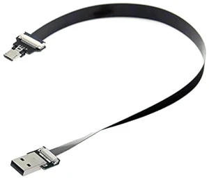 AJMRTC 50cm Flat Slim FPC USB 2.0 TypeA Male to Micro USB 5Pin Male Data Cable, UltraThin Flexible Ribbon Cord for FPV Drones, External Disk, Smartphone MicroUSB Device Data & Power Connection AJMRTC 50cm Flat Slim FPC USB 2.0 TypeA Male to Micro USB 5Pin Male Data Cable, UltraThin Flexible Ribbon Cord for FPV Drones, External Disk, Smartphone MicroUSB Device Data & Power Connection