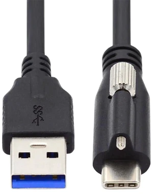 AJMRTC USB 3.1 TypeC Locking Connector to USB3.0A Male Data Cable, 200CM Panel Mount Screw Lock Cable, 5Gbps HighSpeed Data Sync for Industrial Machine Vision Camera, PC Laptop Peripheral Devices AJMRTC USB 3.1 TypeC Locking Connector to USB3.0A Male Data Cable, 200CM Panel Mount Screw Lock Cable, 5Gbps HighSpeed Data Sync for Industrial Machine Vision Camera, PC Laptop Peripheral Devices