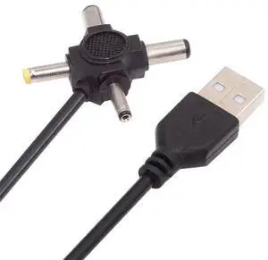 AJMRTC USB 2.0 TypeA Male to 4in1 DC Power Charging Cable, MultiTip Barrel Connector Cord with 5.5x2.5mm,5.5x2.1mm,4.0x1.7mm,3.5x1.3mm Plugs for 5V Small Electronics, LED Strips & DIY Power Supply AJMRTC USB 2.0 TypeA Male to 4in1 DC Power Charging Cable, MultiTip Barrel Connector Cord with 5.5x2.5mm,5.5x2.1mm,4.0x1.7mm,3.5x1.3mm Plugs for 5V Small Electronics, LED Strips & DIY Power Supply