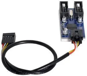 AJMRTC Motherboard 9Pin USB 2.0 Header 1 to 2 Female Extension Cable, Internal USB Hub Connector Adapter Port Multiplier for Desktop PC FrontPanel USB, Cooling Controller and Internal USB Devices AJMRTC Motherboard 9Pin USB 2.0 Header 1 to 2 Female Extension Cable, Internal USB Hub Connector Adapter Port Multiplier for Desktop PC FrontPanel USB, Cooling Controller and Internal USB Devices