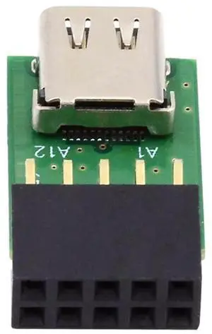 AJMRTC USBC Female Single Port Adapter PCBA, USB 3.1 TypeC Female to USB 2.0 Motherboard 9Pin 10Pin Header Converter 480Mbps, Internal Front Panel Connector Board for Desktop PC Motherboard Moddin AJMRTC USBC Female Single Port Adapter PCBA, USB 3.1 TypeC Female to USB 2.0 Motherboard 9Pin 10Pin Header Converter 480Mbps, Internal Front Panel Connector Board for Desktop PC Motherboard Moddin