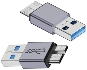 AJMRTC 10Gbps USBA Male to Micro 3.0 B Male Adapter, USB3.2 Gen2 Data & Power Converter for Laptop, External SSD, Portable Hard Disk, HighSpeed Storage Data Sync AJMRTC 10Gbps USBA Male to Micro 3.0 B Male Adapter, USB3.2 Gen2 Data & Power Converter for Laptop, External SSD, Portable Hard Disk, HighSpeed Storage Data Sync