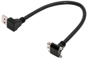 AJMRTC 25cm 90Degree DownAngled USB 3.0 AMale to UpAngled MicroB 3.0 Cable, ScrewLock PanelMount Data Cord, VibrationResistant for Industrial Camera, Machine Vision Equipment Data Transmission AJMRTC 25cm 90Degree DownAngled USB 3.0 AMale to UpAngled MicroB 3.0 Cable, ScrewLock PanelMount Data Cord, VibrationResistant for Industrial Camera, Machine Vision Equipment Data Transmission