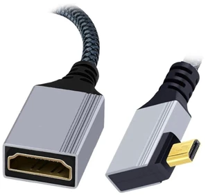 AJMRTC 90 Degree RightAngled Micro HDMI TypeD Male to HDMI Female Extension Cable, HDMI 2.1 8K@60Hz UHD HDTV Cord for DV Camera, Laptop, Portable Monitor AJMRTC 90 Degree RightAngled Micro HDMI TypeD Male to HDMI Female Extension Cable, HDMI 2.1 8K@60Hz UHD HDTV Cord for DV Camera, Laptop, Portable Monitor