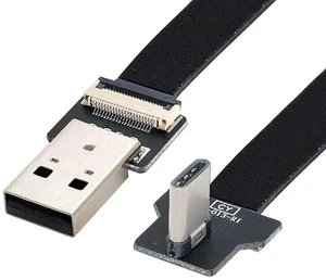AJMRTC 1.0M Flat Ribbon Flex USBC Extension Cable, USB 2.0 Male to Male 90Degree RightAngle Connector, DualFunction Charging & 480Mbps Data Sync Cord for Compact Enclosure, DIY Electronics, USBC AJMRTC 1.0M Flat Ribbon Flex USBC Extension Cable, USB 2.0 Male to Male 90Degree RightAngle Connector, DualFunction Charging & 480Mbps Data Sync Cord for Compact Enclosure, DIY Electronics, USBC