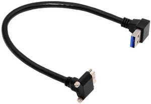 AJMRTC 25cm Industrial USB3.0 Cable, Dual 90Degree DownAngled USBA Male to MicroB 3.0 Male with M2 Locking Screws, PanelMount 5Gbps SuperSpeed Data Cord for USB3 Vision Industrial Cameras, AJMRTC 25cm Industrial USB3.0 Cable, Dual 90Degree DownAngled USBA Male to MicroB 3.0 Male with M2 Locking Screws, PanelMount 5Gbps SuperSpeed Data Cord for USB3 Vision Industrial Cameras,