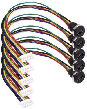 AJMRTC 5Pcs Set DIY OEM TypeC Female Socket to 6Pin Header Cable, 2.0mm Pitch Panel Mount PD Power Wire Harness DC 5V20V for PCB Module Custom Electronic Project Assembly AJMRTC 5Pcs Set DIY OEM TypeC Female Socket to 6Pin Header Cable, 2.0mm Pitch Panel Mount PD Power Wire Harness DC 5V20V for PCB Module Custom Electronic Project Assembly