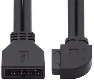 AJMRTC 90 Degree Right Angled USB 3.0 19/20Pin Male to Female Extension Cable, 5Gbps HighSpeed Internal Header Cord for Motherboard Mainboard PC Case Modding AJMRTC 90 Degree Right Angled USB 3.0 19/20Pin Male to Female Extension Cable, 5Gbps HighSpeed Internal Header Cord for Motherboard Mainboard PC Case Modding