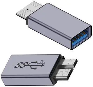 AJMRTC 10Gbps USBA Female to USB 3.0 MicroB Male Adapter, SuperSpeed Data & Power Converter for External SSD HDD, Laptop, Portable Hard Disk Storage Drives AJMRTC 10Gbps USBA Female to USB 3.0 MicroB Male Adapter, SuperSpeed Data & Power Converter for External SSD HDD, Laptop, Portable Hard Disk Storage Drives