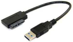 AJMRTC USB 3.0 to 7+6 13Pin Slimline SATA Adapter Cable, 5Gbps Converter Cord for Laptop Slim CD DVD ROM Optical Drive, PlugandPlay External ODD Connection AJMRTC USB 3.0 to 7+6 13Pin Slimline SATA Adapter Cable, 5Gbps Converter Cord for Laptop Slim CD DVD ROM Optical Drive, PlugandPlay External ODD Connection