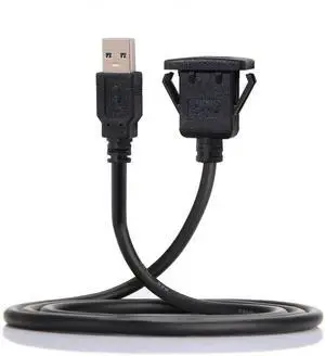 AJMRTC 1M Waterproof USB 2.0 Extension Cable, LatchLock Panel Mount Single USBA Female Car AUX Cord, IP Rated Dashboard Flush Mount Cable for Vehicle Marine Boat Motorcycle Interior Panel Installati AJMRTC 1M Waterproof USB 2.0 Extension Cable, LatchLock Panel Mount Single USBA Female Car AUX Cord, IP Rated Dashboard Flush Mount Cable for Vehicle Marine Boat Motorcycle Interior Panel Installati