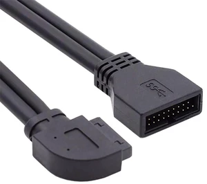 AJMRTC 90 Degree Left Angled Motherboard USB3.0 Cable,1920Pin Male to Female Internal Extension Cord,5Gbps HighSpeed Data Transfer for PC Mainboard FrontPanel Header Wiring Modification AJMRTC 90 Degree Left Angled Motherboard USB3.0 Cable,1920Pin Male to Female Internal Extension Cord,5Gbps HighSpeed Data Transfer for PC Mainboard FrontPanel Header Wiring Modification