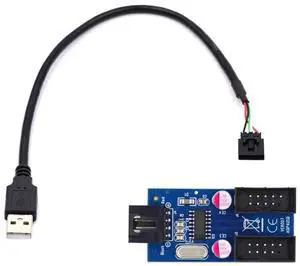 AJMRTC USB 2.0 Motherboard 9Pin Header Hub Adapter, TypeA Male 1to2 Female Port Multiplier, Internal Mainboard 9pin Header Extension Connector for PC Desktop Internal USB Port Expansion AJMRTC USB 2.0 Motherboard 9Pin Header Hub Adapter, TypeA Male 1to2 Female Port Multiplier, Internal Mainboard 9pin Header Extension Connector for PC Desktop Internal USB Port Expansion