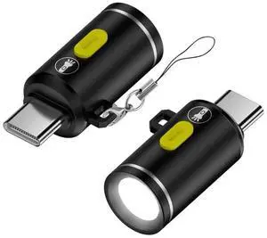 AJMRTC 2 Pack USBC Mini LED Flashlight, 210 Lumens Bright Portable Pocket Torch Powered by Phone Power Bank, Compact Small Handheld Light with Hook Hole for Camping Hiking Emergency Outdoor Household AJMRTC 2 Pack USBC Mini LED Flashlight, 210 Lumens Bright Portable Pocket Torch Powered by Phone Power Bank, Compact Small Handheld Light with Hook Hole for Camping Hiking Emergency Outdoor Household