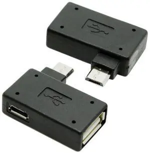 AJMRTC 2Pcs 90 Degree Left & Right Angled Micro USB 2.0 OTG Host Adapter with USB Power Port, MicroUSB OTG Converter for Android Cell Phones, Tablets, USB Peripherals Connection AJMRTC 2Pcs 90 Degree Left & Right Angled Micro USB 2.0 OTG Host Adapter with USB Power Port, MicroUSB OTG Converter for Android Cell Phones, Tablets, USB Peripherals Connection