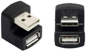AJMRTC 1Set Up & Down Angled USB 2.0 Adapter, 180 Degree USBA Male to Female Extension Connector, Black RightAngle USB Port Saver for Laptop Desktop Cable Relief AJMRTC 1Set Up & Down Angled USB 2.0 Adapter, 180 Degree USBA Male to Female Extension Connector, Black RightAngle USB Port Saver for Laptop Desktop Cable Relief