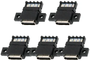 AJMRTC 5Pcs Set Flat ScrewMount TypeC Female Socket Connector with 6Pin PCBA Breakout Board, DIY OEM PD Power Receptacle DC 5V20V for Electronic Project, Power Module and Custom Hardware Modificat AJMRTC 5Pcs Set Flat ScrewMount TypeC Female Socket Connector with 6Pin PCBA Breakout Board, DIY OEM PD Power Receptacle DC 5V20V for Electronic Project, Power Module and Custom Hardware Modificat