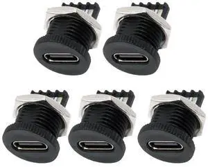 AJMRTC 5Pcs Set ScrewNut Mount TypeC Female Socket Connector with 6Pin PCBA Breakout Board, DIY OEM PD Power Receptacle DC 5V20V for Electronic Project, Power Module and Custom Hardware Modificati AJMRTC 5Pcs Set ScrewNut Mount TypeC Female Socket Connector with 6Pin PCBA Breakout Board, DIY OEM PD Power Receptacle DC 5V20V for Electronic Project, Power Module and Custom Hardware Modificati