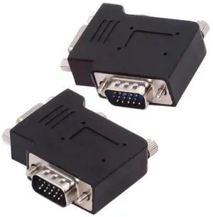 AJMRTC 2Pcs HDB15Pin VGA RGB 90° Left & Right Angled Adapter, ScrewType Male to NutLock Female VGA Extension Connector for Monitor, Display Projector and Hardware DIY Installation AJMRTC 2Pcs HDB15Pin VGA RGB 90° Left & Right Angled Adapter, ScrewType Male to NutLock Female VGA Extension Connector for Monitor, Display Projector and Hardware DIY Installation