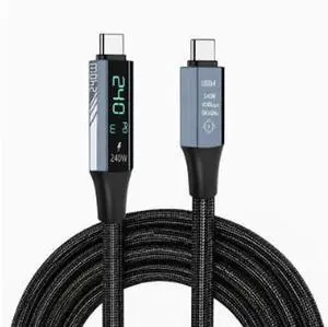 AJMRTC 1.2M USB4 TypeC to TypeC Cable with Digital Display,40Gbps Data,240W PD3.1 Fast Charge,8K@60Hz Video,Compatible with Thunderbolt 4,for Laptop,Phone,SSD,Docking Station,Monitor AJMRTC 1.2M USB4 TypeC to TypeC Cable with Digital Display,40Gbps Data,240W PD3.1 Fast Charge,8K@60Hz Video,Compatible with Thunderbolt 4,for Laptop,Phone,SSD,Docking Station,Monitor