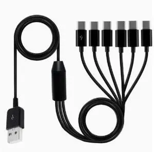 AJMRTC 1.5M USBA to 6Port USBC Multi Charging Splitter Cable,1to6 TypeC Charger Cord for Simultaneously Powering Smartphones,Tablets and Multiple USBC Portable Devices AJMRTC 1.5M USBA to 6Port USBC Multi Charging Splitter Cable,1to6 TypeC Charger Cord for Simultaneously Powering Smartphones,Tablets and Multiple USBC Portable Devices