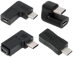 AJMRTC 4Pcs/Lot USBC to Micro USB & Mini USB Female Adapter Set,Opposite RightBack Angled USB2.0 480Mbps Male Converter for Charging & Data Sync for Legacy Micro/Mini USB Devices AJMRTC 4Pcs/Lot USBC to Micro USB & Mini USB Female Adapter Set,Opposite RightBack Angled USB2.0 480Mbps Male Converter for Charging & Data Sync for Legacy Micro/Mini USB Devices