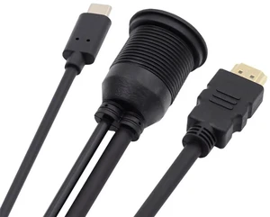 AJMRTC LeftRight Angled USBC Male to Female Extension Cable, USB 2.0 TypeC Cord with Protective Sleeve, Supports TypeC & HDMI Signal PassThrough for Laptop, USBC Docking and Display Devices AJMRTC LeftRight Angled USBC Male to Female Extension Cable, USB 2.0 TypeC Cord with Protective Sleeve, Supports TypeC & HDMI Signal PassThrough for Laptop, USBC Docking and Display Devices