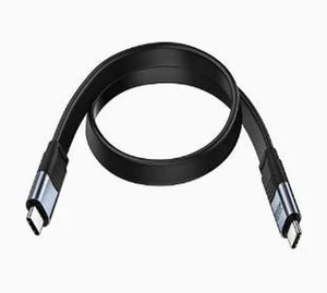 AJMRTC 0.5M(1.6FT) Flat USB4 TypeC to TypeC Cable, Builtin EMarker Chip, 40Gbps HighSpeed Data, 240W PD Fast Charging, 8K@60Hz Video Output for Laptop, Docking Station and USBC Compatible Periph AJMRTC 0.5M(1.6FT) Flat USB4 TypeC to TypeC Cable, Builtin EMarker Chip, 40Gbps HighSpeed Data, 240W PD Fast Charging, 8K@60Hz Video Output for Laptop, Docking Station and USBC Compatible Periph