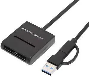 AJMRTC USB3.0 to mSATA SSD Docking Enclosure, 5Gbps, USBC & USBA Dual Connectors, Portable External Adapter Cable for mSATA SolidState Drive Storage Expansion AJMRTC USB3.0 to mSATA SSD Docking Enclosure, 5Gbps, USBC & USBA Dual Connectors, Portable External Adapter Cable for mSATA SolidState Drive Storage Expansion