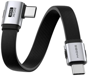 AJMRTC 0.5FT Side 90Degree USB4 V2.0 Short USBC Cable, 80Gbps Data, 240W PD Fast Charging, 8K@60Hz Video, Compatible with Thunderbolt 5/4 for iPhone 17 16 15 Pro Max, iPad Pro AJMRTC 0.5FT Side 90Degree USB4 V2.0 Short USBC Cable, 80Gbps Data, 240W PD Fast Charging, 8K@60Hz Video, Compatible with Thunderbolt 5/4 for iPhone 17 16 15 Pro Max, iPad Pro