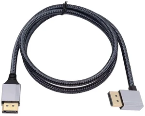 AJMRTC 2M RightAngled DP to DP Cable, 90Degree Right Angle, 4K@60Hz UltraHD UHD, Silver Reinforced Sleeve, DisplayPort Cord for Desktop, Laptop, Monitor and Graphics Card Connection AJMRTC 2M RightAngled DP to DP Cable, 90Degree Right Angle, 4K@60Hz UltraHD UHD, Silver Reinforced Sleeve, DisplayPort Cord for Desktop, Laptop, Monitor and Graphics Card Connection