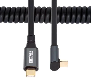 AJMRTC Stretch Coiled UpAngled USB4 USBC Cable, 20Gbps Data, 100W PD Charging, 8K Video, MaletoMale Retractable Cord for Laptop, Keyboard, Tablet and USBC Compatible Peripherals AJMRTC Stretch Coiled UpAngled USB4 USBC Cable, 20Gbps Data, 100W PD Charging, 8K Video, MaletoMale Retractable Cord for Laptop, Keyboard, Tablet and USBC Compatible Peripherals