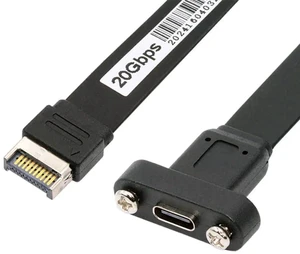AJMRTC USB 3.2 Gen2x2 20Pin TypeE IDC Front Panel Header to USBC Female Extension Cable, 20Gbps HighSpeed Motherboard Internal Cable with Panel Mount Screw for Desktop PC Case Modding DIY Build AJMRTC USB 3.2 Gen2x2 20Pin TypeE IDC Front Panel Header to USBC Female Extension Cable, 20Gbps HighSpeed Motherboard Internal Cable with Panel Mount Screw for Desktop PC Case Modding DIY Build