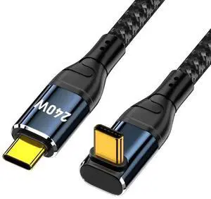 AJMRTC 100cm 90 Degree UpDown Angled USBC Cable, 240W PD 48V 5A Fast Charging Cord, 480Mbps Data Transfer, Backward Compatible with 100W USBC Charging for Laptops, Tablets and USBC Devices AJMRTC 100cm 90 Degree UpDown Angled USBC Cable, 240W PD 48V 5A Fast Charging Cord, 480Mbps Data Transfer, Backward Compatible with 100W USBC Charging for Laptops, Tablets and USBC Devices