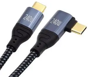 AJMRTC 100cm 90 Degree LeftRight Angled USBC Cable, 240W PD 48V 5A Fast Charging Cord, 480Mbps USB2.0 Data Transfer, Backward Compatible with 100W Charging for Laptops, Tablets and Smartphones AJMRTC 100cm 90 Degree LeftRight Angled USBC Cable, 240W PD 48V 5A Fast Charging Cord, 480Mbps USB2.0 Data Transfer, Backward Compatible with 100W Charging for Laptops, Tablets and Smartphones