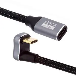 AJMRTC Opposite U Shape Back Angled USBC Extension Cable 200cm,USB3.1 Gen2 TypeC Male to Female Cord,10Gbps 100W PD Fast Charge,4K Video Nylon Braided Sleeve for Laptop Phone Game Consoles AJMRTC Opposite U Shape Back Angled USBC Extension Cable 200cm,USB3.1 Gen2 TypeC Male to Female Cord,10Gbps 100W PD Fast Charge,4K Video Nylon Braided Sleeve for Laptop Phone Game Consoles