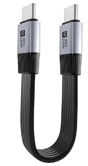 AJMRTC USB5.0 Flat Slim FPC Extension Cable 20cm,Male to Male 80Gbps 240W PD Fast Charge,16K 8K@60Hz Video Cord,Compatible with 40Gbps USB4.0 Thunderbolt 3/4/5 for Laptop Docking Station AJMRTC USB5.0 Flat Slim FPC Extension Cable 20cm,Male to Male 80Gbps 240W PD Fast Charge,16K 8K@60Hz Video Cord,Compatible with 40Gbps USB4.0 Thunderbolt 3/4/5 for Laptop Docking Station